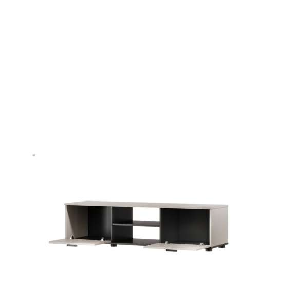 Tv-benk SOHO 140x37 cm - cashmere - svart matt - 2 dører