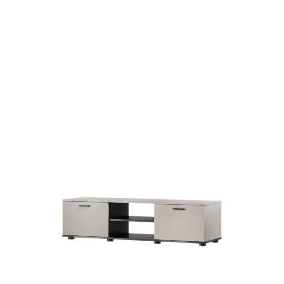 Tv-benk SOHO 140x37 cm - cashmere - svart matt - 2 dører