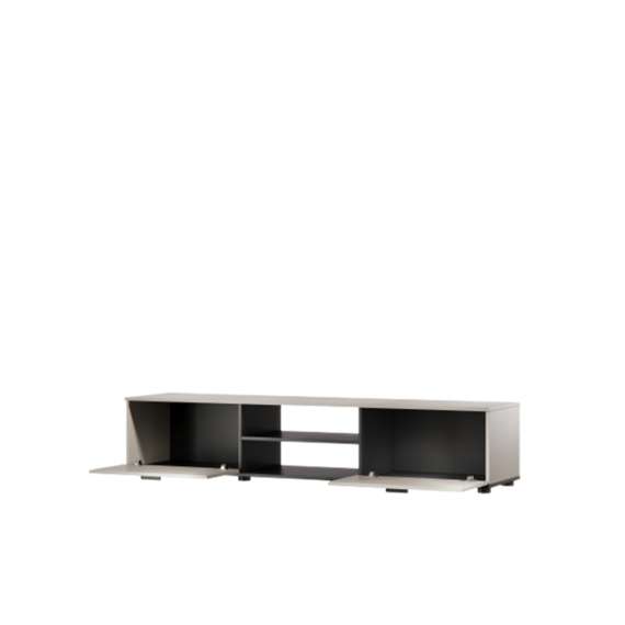 Tv-benk SOHO 180x37 cm - cashmere - svart matt - 2 dører