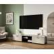 Tv-benk SOHO 180x37 cm - cashmere - svart matt - 2 dører