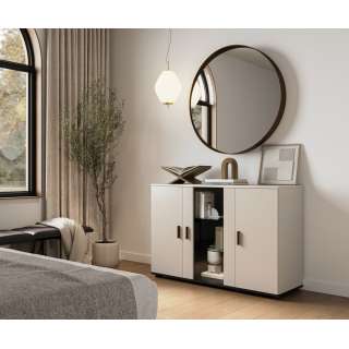 Skjenk SOHO 120x80 cm - cashmere - svart matt - 3 dører