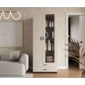 Vitrineskap SOHO 80x192 cm - cashmere - svart matt - 2 dører - 2 skuffer