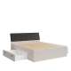 Seng CARANO 180x200 cm - cashmere - antrasit hodegavl - 2 skuffer