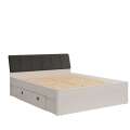 Seng CARANO 180x200 cm - cashmere - antrasit hodegavl - 2 skuffer