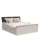 Seng CARANO 180x200 cm - cashmere - antrasit hodegavl - 2 skuffer