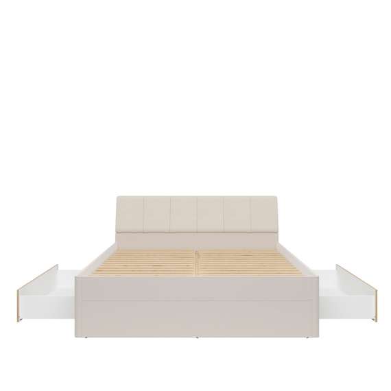 Seng TESSANO 180x200 cm - cashmere - eik mauvela - 2 skuffer