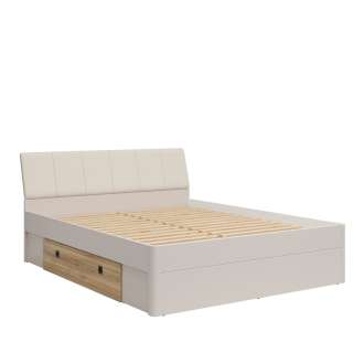 Seng TESSANO 180x200 cm - cashmere - eik mauvela - 2 skuffer