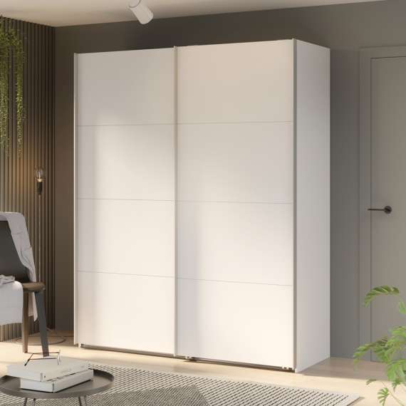 Garderobeskap SPACE 170x210 cm - hvit matt - skyvedører