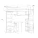 Loftseng Smiki 204 cm - skrivebord/oppbevaring