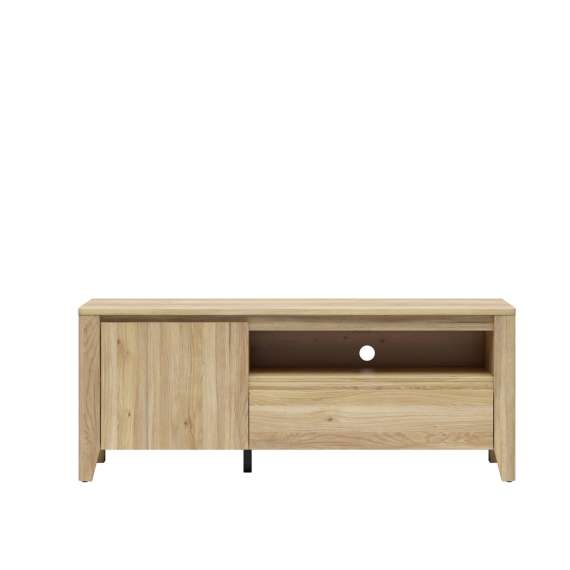 Tv-benk SAWIRA 161x64 cm - 1 dør - 1 skuff - eik mauvella