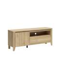 Tv-benk SAWIRA 161x64 cm - 1 dør - 1 skuff - eik mauvella