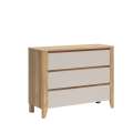 Skjenk SAWIRA 116x90 cm - 3 skuffer - eik mauvella - cashmere