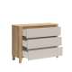 Skjenk SAWIRA 116x90 cm - 3 skuffer - eik mauvella - cashmere