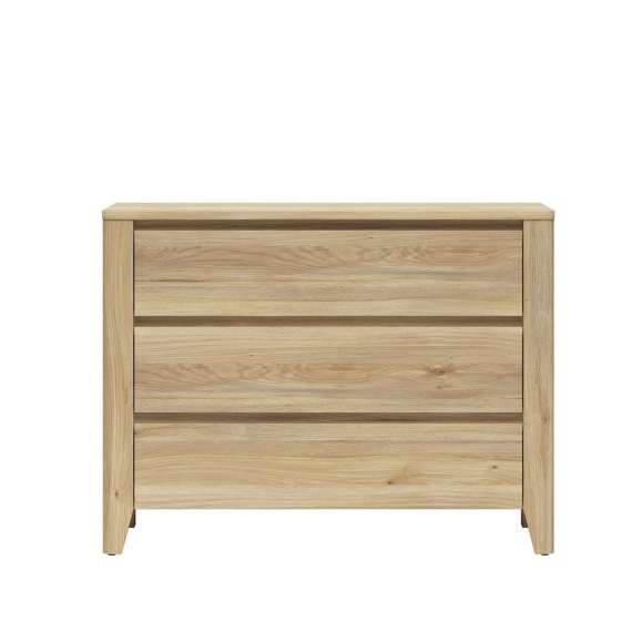 Skjenk SAWIRA 116x90 cm - 3 skuffer - eik mauvella