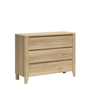 Skjenk SAWIRA 116x90 cm - 3 skuffer - eik mauvella