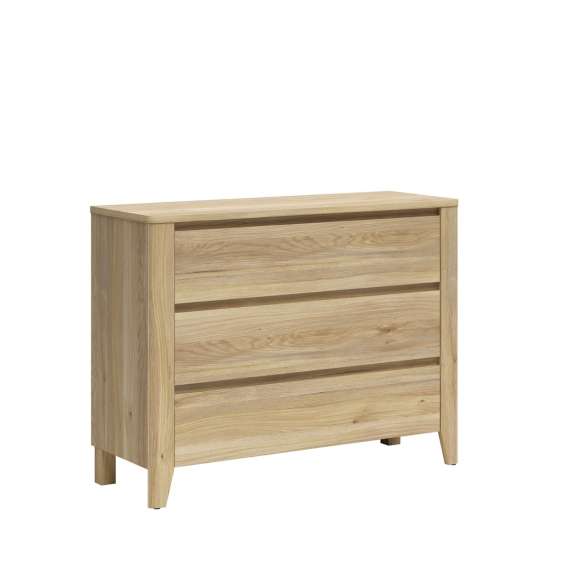Skjenk SAWIRA 116x90 cm - 3 skuffer - eik mauvella