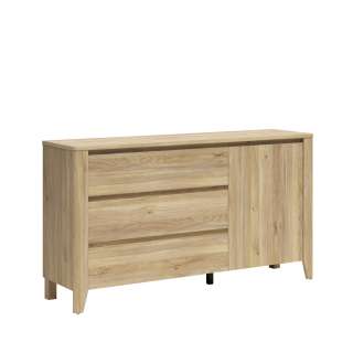 Skjenk SAWIRA 160x90 cm - 3 skuffer - 1 dør - eik mauvella