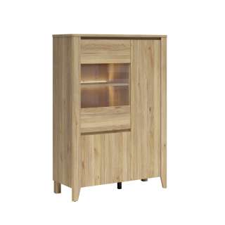 Vitrineskap SAWIRA 107x152 cm - 3 dører - eik mauvella