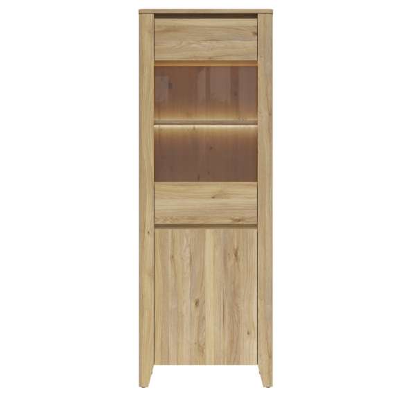 Vitrineskap SAWIRA 70x200 cm - 2 dører - eik mauvella