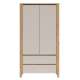 Garderobeskap SAWIRA 106x200 cm - 2 dører - 2 skuffer - eik mauvella - cashmere
