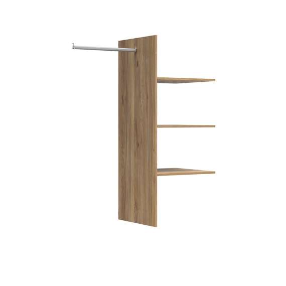 Garderobeskap SAWIRA 106x200 cm - 2 dører - 2 skuffer - eik mauvella - cashmere