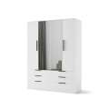 Garderobeskap AVERA 170x225 cm - hvit matt - 6 skuffer