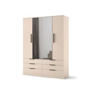 Garderobeskap AVERA 170x225 cm - beige sand - 6 skuffer
