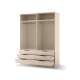 Garderobeskap AVERA 170x225 cm - beige sand - 6 skuffer