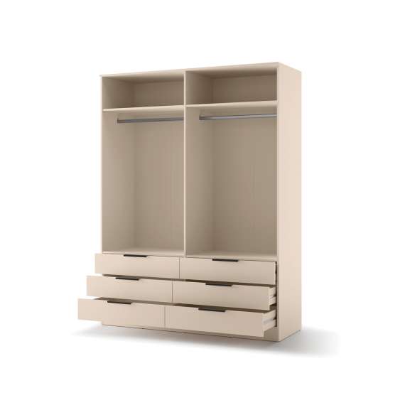 Garderobeskap AVERA 170x225 cm - beige sand - 6 skuffer