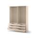 Garderobeskap AVERA 170x225 cm - beige sand - 6 skuffer