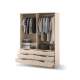 Garderobeskap AVERA 170x225 cm - beige sand - 6 skuffer