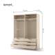 Garderobeskap AVERA 170x225 cm - beige sand - 6 skuffer
