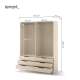 Garderobeskap AVERA 170x225 cm - beige sand - 6 skuffer
