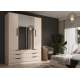 Garderobeskap AVERA 170x225 cm - beige sand - 6 skuffer
