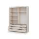 Garderobeskap KERA 170x225 cm - beige sand - skyvedører - 6 skuffer