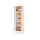 Vitrineskap LIBA 67x197 cm - hvit matt - eik - med LED lys