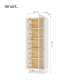 Vitrineskap LIBA 67x197 cm - hvit matt - eik - med LED lys
