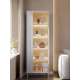 Vitrineskap LIBA 67x197 cm - hvit matt - eik - med LED lys