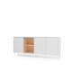 Skjenk LIBA 195x83 cm - hvit matt - eik - med LED lys