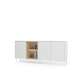 Skjenk LIBA 195x83 cm - hvit matt - eik - med LED lys