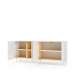 Skjenk LIBA 195x83 cm - hvit matt - eik - med LED lys
