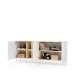 Skjenk LIBA 195x83 cm - hvit matt - eik - med LED lys