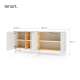Skjenk LIBA 195x83 cm - hvit matt - eik - med LED lys