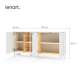 Skjenk LIBA 170x83 cm - hvit matt - eik - med LED lys