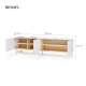 Tv-benk LIBA 195x57 cm - hvit matt - eik - med LED lys