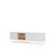 Tv-benk LIBA 195x42 cm - hvit matt - eik - vegghengt - med LED lys