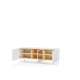 Tv-benk LIBA 147x57 cm - hvit matt - eik - med LED lys