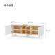 Tv-benk LIBA 147x57 cm - hvit matt - eik - med LED lys