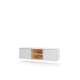 Tv-benk LIBA 147x42 cm - hvit matt - eik - vegghengt - med LED lys