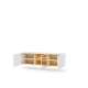 Tv-benk LIBA 147x42 cm - hvit matt - eik - vegghengt - med LED lys